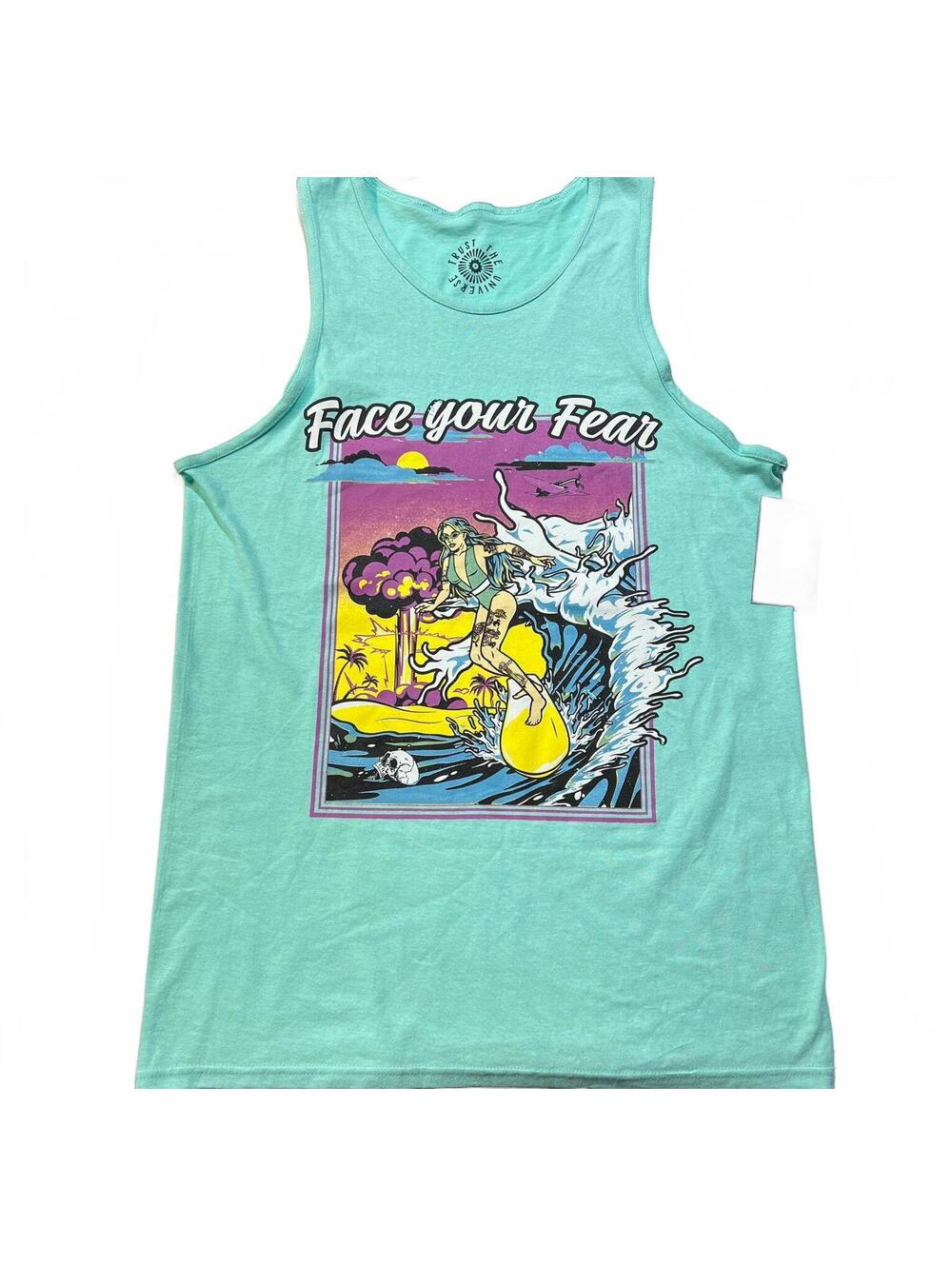 Trust the Universe Sleeveless Tee Muscle Tank "Face your Fear" Size Medium NWT